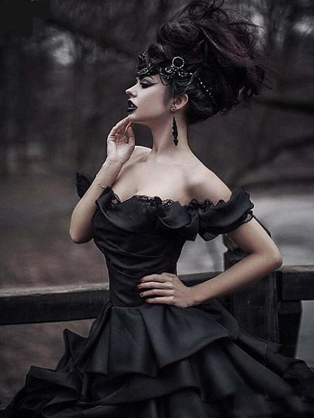 Black Princess Waist Bridesmaid Dresses