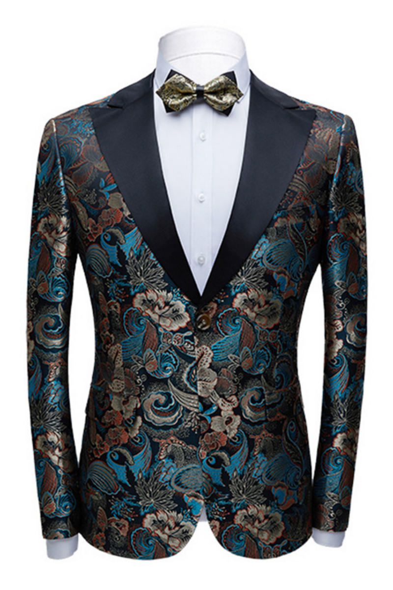 This Multicolors Peak Lapel with Black Satin Wedding Tuxedos, Vintage Jacquard Men Marriage Suits at Ballbella comes in all sizes for prom, wedding and business. Shop an amazing selection of Peaked Lapel Single Breasted Multicolor mens suits in cheap price.
