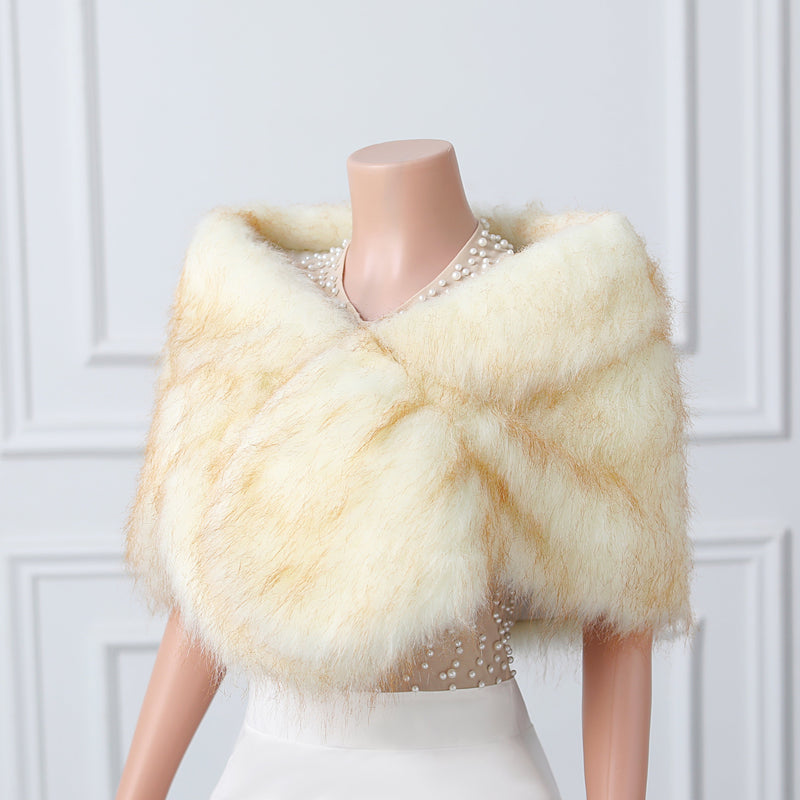 Warm Beige Ear Design Winter Wedding Shawl – Ballbella