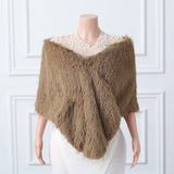 Warp knitted wool round hole mid-length imitation wool wedding shawl-Ballbella