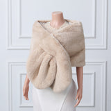 Warp knitted wool round hole mid-length imitation wool wedding shawl-Ballbella