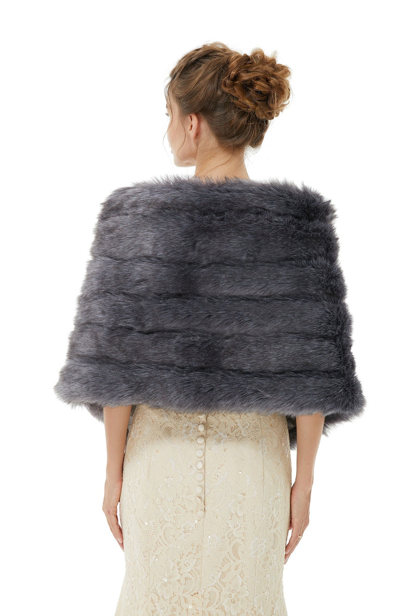 Wedding Faux Fur Wrap Winter Shawl Scarves-Ballbella