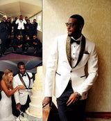 Wedding Suits groom Mens Suits Formal Jacquard Best Men Marriage Tuxedos-Ballbella