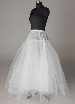 White Ball Gown Tulle 3 tier Bridal Crinoline Slip Wedding Petticoat-Ballbella