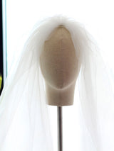 White Three-Tier Tulle Cut Edge Classic Bridal Veils-Ballbella