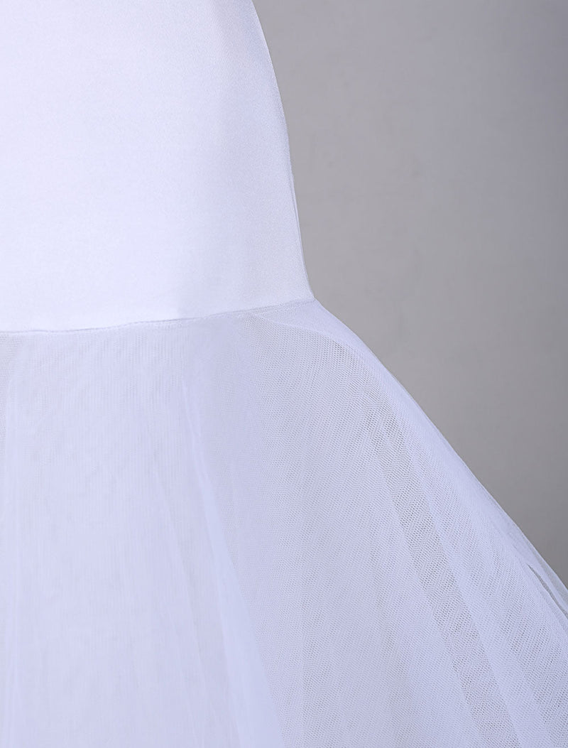 White Tulle A-Line Slip One Size Wedding Petticoat-Ballbella