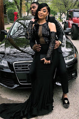 Wanna Prom Dresses in Mermaid style,  and delicate Appliques work? Ballbella has all covered on this elegant Wholesale Black Fit and Flare Prom Dresses On Sale Appliques Beading Evening Dress with Sleeves yet cheap price.