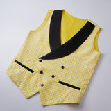 Yellow Dot Shawl Lapel Wedding Groom Suits for Sale-Ballbella