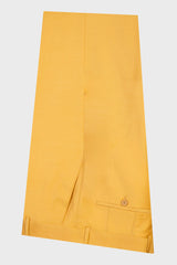 Yellow Peaked Lapel Double-Breasted Prom Suit-Ballbella
